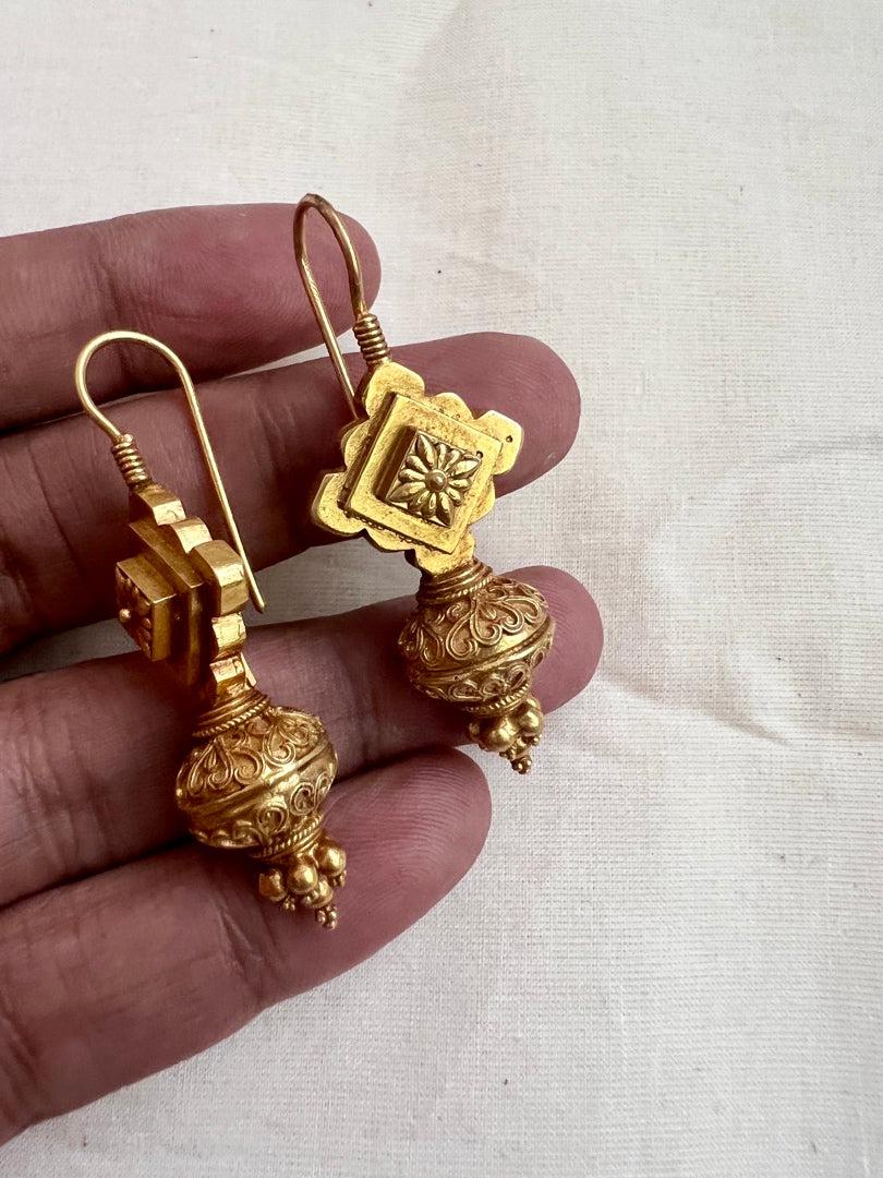 Gold polish hangings-Earrings-CI-House of Taamara