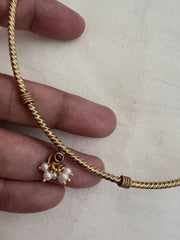Gold polish hasli with pearls bunch-Silver Neckpiece-CI-House of Taamara