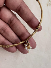 Gold polish hasli with pearls bunch-Silver Neckpiece-CI-House of Taamara