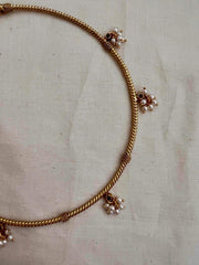 Gold polish hasli with ruby & pearls bunch-Silver Neckpiece-CI-House of Taamara