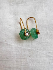 Gold polish jade bead hangings-Earrings-CI-House of Taamara