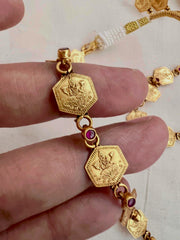 Gold polish kasumala necklace with earrings, SET-Silver Neckpiece-CI-House of Taamara