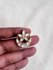 Gold polish kundan adjustable ring-Finger Ring-CI-House of Taamara