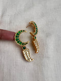 Gold polish kundan and emerald studs-Earrings-CI-House of Taamara