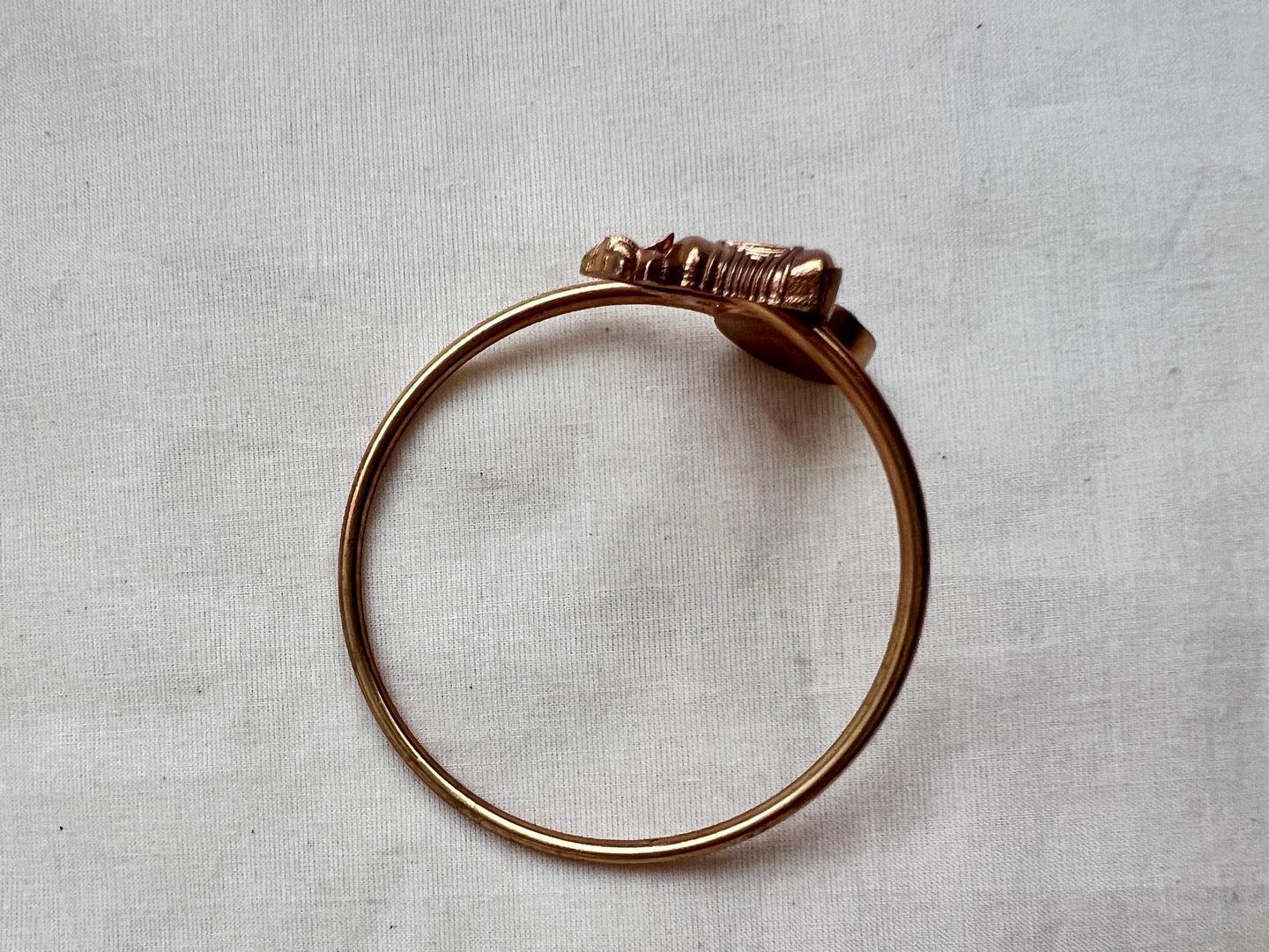 Gold polish kundan and turquoise kada with cow motif-Silver Bracelet-CI-House of Taamara