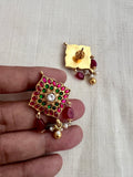 Gold polish kundan, ruby and emerald studs-Earrings-CI-House of Taamara