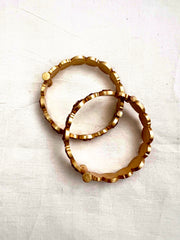 Gold polish kundan, ruby & emerald bangles, PAIR-Silver Bracelet-CI-House of Taamara