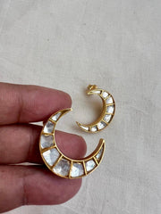 Gold polish kundan studs-Earrings-CI-House of Taamara