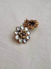 Gold polish kundan studs-Earrings-CI-House of Taamara