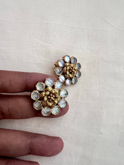 Gold polish kundan studs-Earrings-CI-House of Taamara