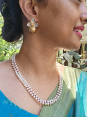 Gold polish kundan studs-Earrings-CI-House of Taamara