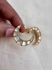 Gold polish kundan studs-Earrings-CI-House of Taamara