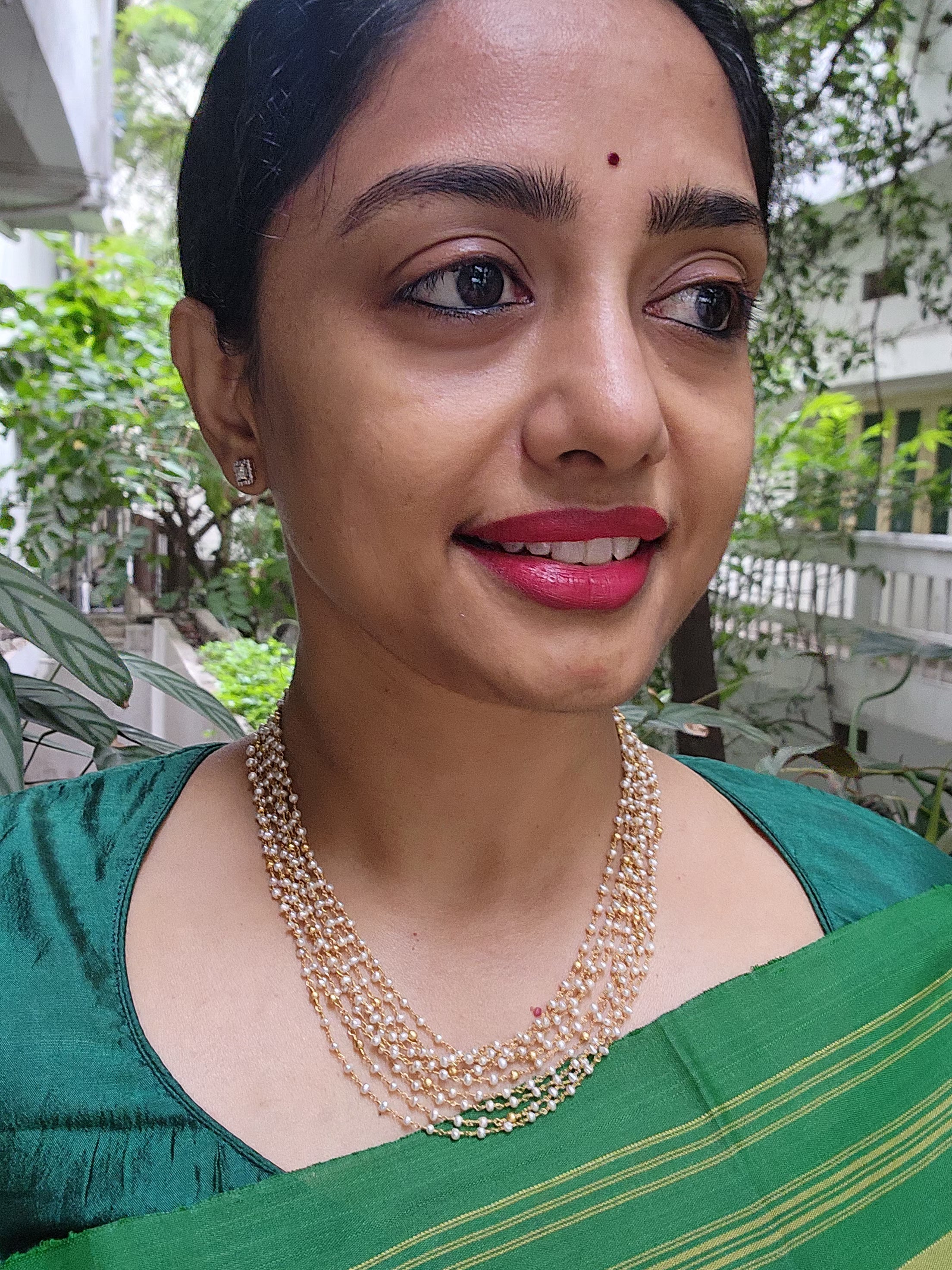 Gold polish multi layer pearls bunch chain-Silver Neckpiece-CI-House of Taamara