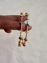 Gold polish navrathana bangles, PAIR, 2.7-Silver Bracelet-CI-House of Taamara