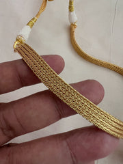 Gold polish navrathana pendant necklace-Silver Neckpiece-CI-House of Taamara