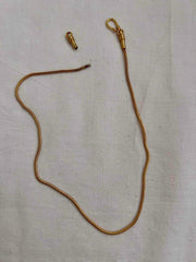 Gold polish navrathana pendant with chain-Silver Neckpiece-CI-House of Taamara