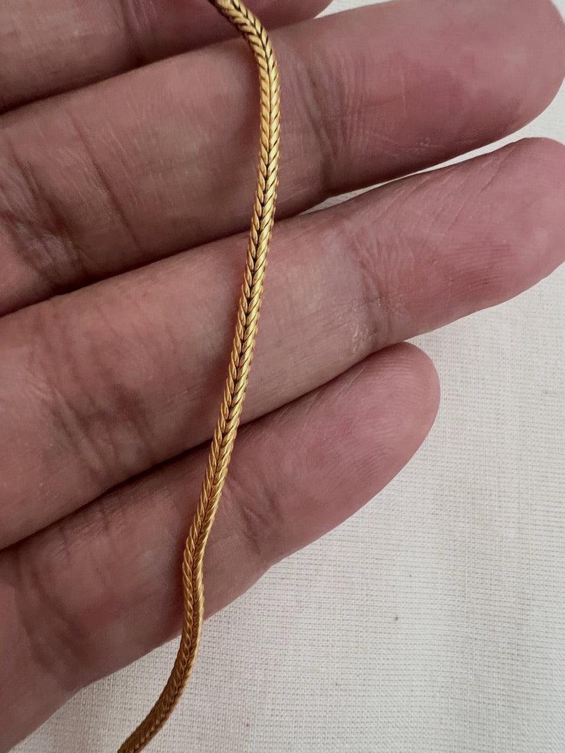 Gold polish navrathana pendant with chain-Silver Neckpiece-CI-House of Taamara