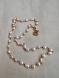 Gold polish pearl chain-Silver Neckpiece-CI-House of Taamara