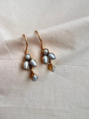 Gold polish pearl hangings-Earrings-CI-House of Taamara