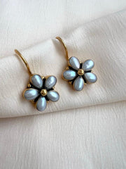 Gold polish pearl hangings-Earrings-CI-House of Taamara