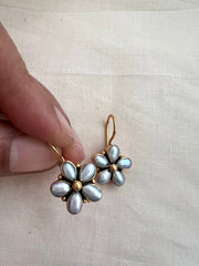 Gold polish pearl hangings-Earrings-CI-House of Taamara