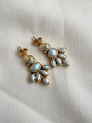 Gold polish pearl studs-Earrings-CI-House of Taamara