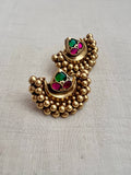 Gold polish ruby and emerald studs-Earrings-CI-House of Taamara