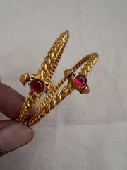 Gold polish ruby golusu bangles, PAIR-Silver Bracelet-CI-House of Taamara