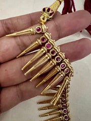 Gold polish ruby necklace-Silver Neckpiece-CI-House of Taamara