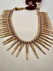 Gold polish ruby necklace-Silver Neckpiece-CI-House of Taamara