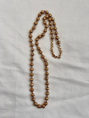 Gold polish single layer gundu beads long chain-Silver Neckpiece-CI-House of Taamara