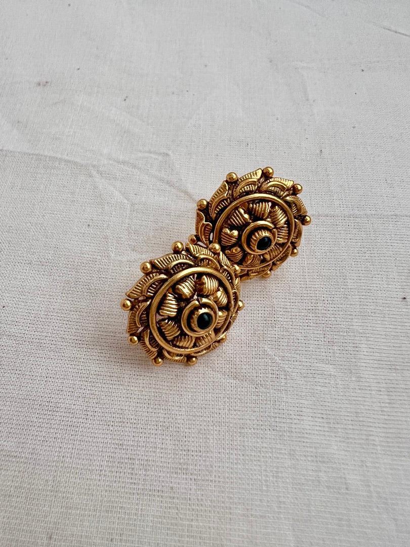 Gold polish studs-Earrings-CI-House of Taamara