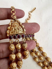 Gold polish three layer beads chain-Silver Neckpiece-CI-House of Taamara