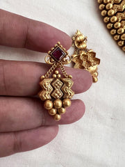 Gold polish thussi with earrings, SET-Silver Neckpiece-CI-House of Taamara