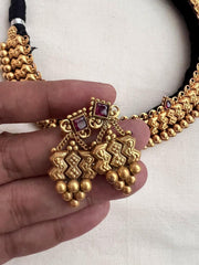 Gold polish thussi with earrings, SET-Silver Neckpiece-CI-House of Taamara