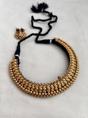 Gold polish thussi with earrings, SET-Silver Neckpiece-CI-House of Taamara