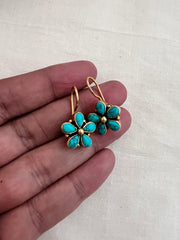 Gold polish turquoise hangings-Earrings-CI-House of Taamara