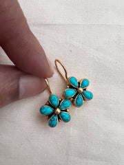 Gold polish turquoise hangings-Earrings-CI-House of Taamara