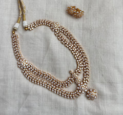 Gold polish two step zircon necklace, SET-Silver Neckpiece-CI-House of Taamara