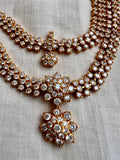 Gold polish two step zircon necklace set (MADE TO ORDER)-Silver Neckpiece-CI-House of Taamara