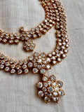 Gold polish two step zircon necklace set (MADE TO ORDER)-Silver Neckpiece-CI-House of Taamara