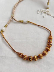 Gold polish vinatge polish beads necklace-Silver Neckpiece-CI-House of Taamara