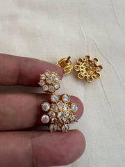 Gold polish zircon necklace with earrings, SET-Silver Neckpiece-CI-House of Taamara