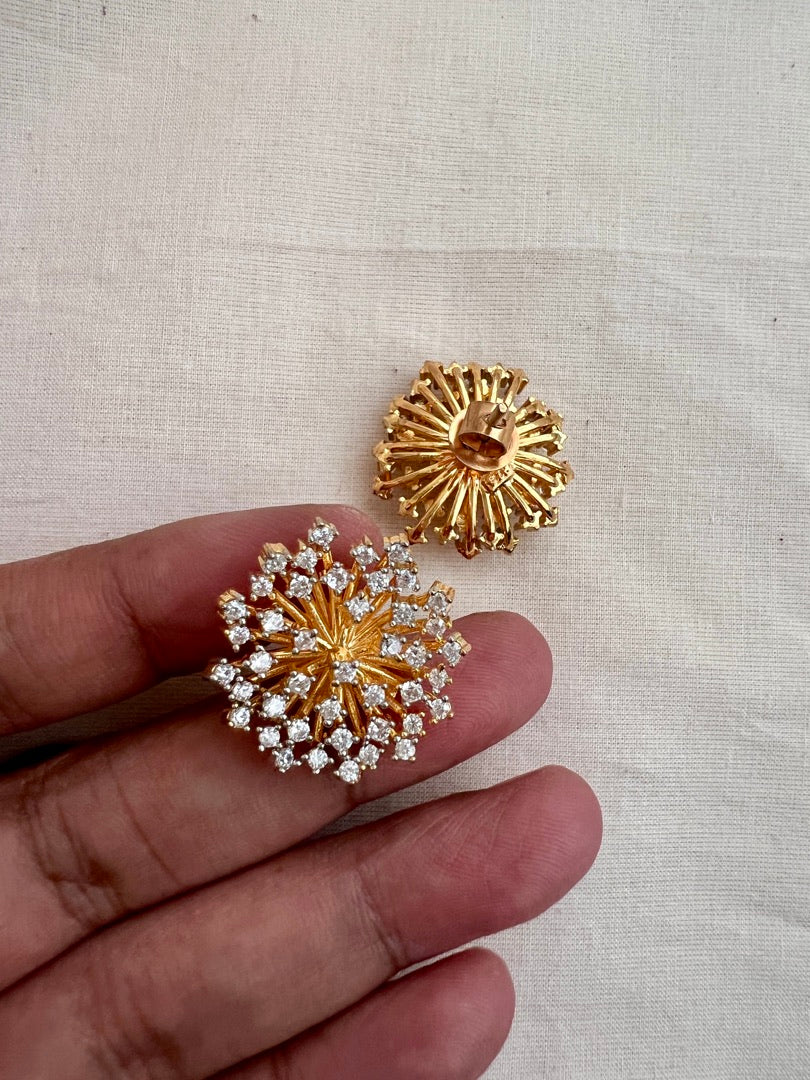 Gold polish zircon studs-Earrings-CI-House of Taamara