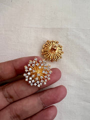 Gold polish zircon studs-Earrings-CI-House of Taamara