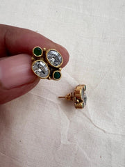 Gold polish zircon studs-Earrings-CI-House of Taamara
