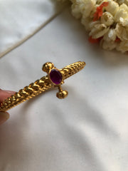 Golusu bangle with oval Ruby with screw, 2.2-Silver Bracelet-PL-House of Taamara