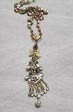 Heerakanthi chain with long pendant-Silver Neckpiece-EZ-House of Taamara