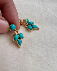Gold polish turquoise studs