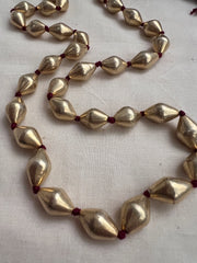 Gold polish single line dholki beads chain